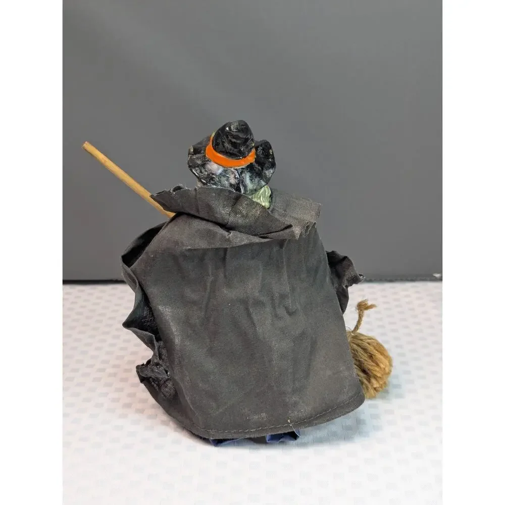 Vintage 80s Halloween Old Hag Witch Figurine Paper Mache